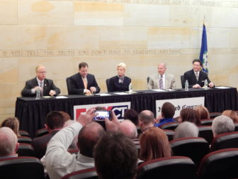 This is a photo of GOP candidates debating.