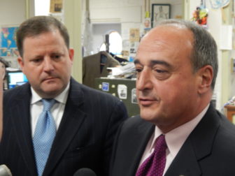 From left, Senate Minority Leader John McKinney, R-Fairfield, and House Minority Leader Lawrence Cafero of Norwalk.