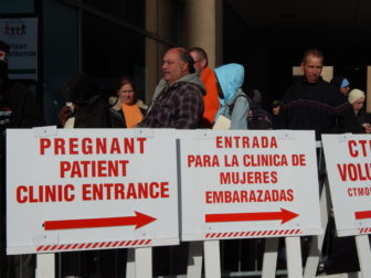 The line outside the XL Center, where the Connecticut Mission of Mercy held its annual free dental clinic.
