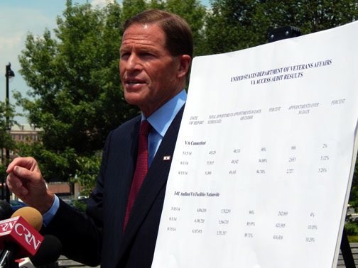 U.S. Sen. Richard Blumenthal at Hartford press conference Monday.