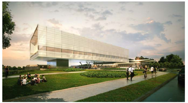 An artist's rendering of the innovation center proposed on UConn's main campus in Storrs.