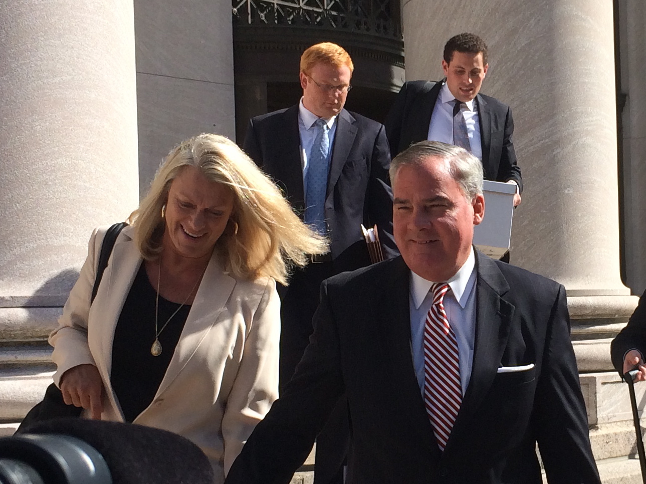John G. Rowland and his wife, Patty, during his trial in 2014.