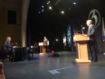 Gov. Dannel P Malloy and Tom Foley kept their distance at this debate.