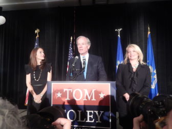 Foley concedes his probable defeat with his wife, Leslie, at left, and Heather Bond Somers.