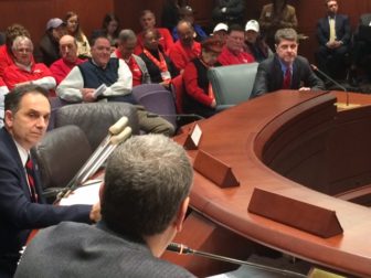 Dan Allegretti of Constellation Energy, at right, testifying before the Energy and Technology Committee.
