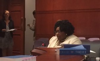 Shelby Brown testifying at the legislature.