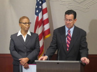 Gov. Dannel P. Malloy introducing Sybil Richards, his first choice for the Superior Court in October 2011.