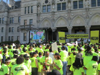 "Let me be very clear, we also have to understand that we are going to have charter schools in Connecticut," Malloy said during the rally. Office of Policy and Management Secretary Benjamin Barnes, the governor's budget director, declined to answer questions Thursday about the funding charter schools might receive in the final budget under negotiation. Even without the school funding controversy, it will be difficult for Malloy and his fellow Democrats in the House and Senate majorities to adopt a new two-year state budget before the legislative session ends Wednesday. With a huge deficit topping $1.4 billion next fiscal year, officials are considering big tax hikes and major cuts to social services to wipe out the red ink. Moderate Democrats wary of the tax increases and others backing social services also may find it hard to support the package. And with all Republican legislators expected to vote against the budget Malloy and Democratic leaders recommend, the coalition objecting to charter schools expanding could hold considerable weight.