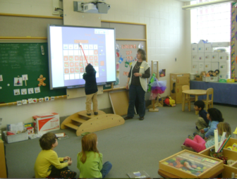 A preschool classroom at Whiting Lane Elementary School in West Hartford