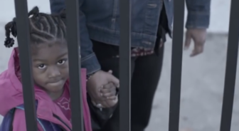 An advertisement showing a student trapped in school where they don't learn to read, write or do math at grade level