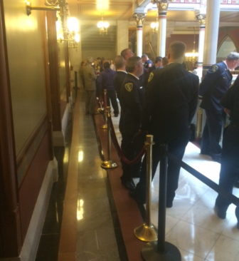 Firefighters seeking a workers' compensation bill leave a narrow path for legislators to move from caucus room to House chamber.