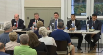 From left, Joe Markley, Ronald Eleveld, moderator John Tansky, John Pavia and J.R. Romano.