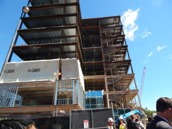 This is a picture of the outpatient center under construction at the UConn Health Center campus in Farmington in 2013.