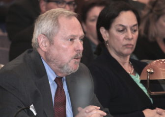 DCF consultant Robert Kinscherff and Commissioner Joette Katz discuss the state's juvenile jails at a legislative forum Wednesday.