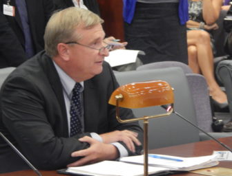 Carl Schiessl, director of regulatory advocacy for the Connecticut Hospital Association, addresses the State Tax Panel Wednesday.