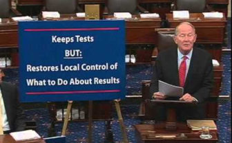 Sen. Lamar Alexander, R-Tenn., on the Senate floor during the debate on the Every Child Achieves bill.