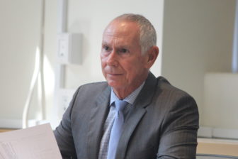Mark Ojakian, president of Connecticut State Colleges and Universities, at his first first finance committee meeting.