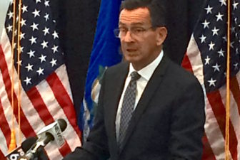 Gov. Dannel P. Malloy discusses his pension and budget proposals with his department heads Monday.