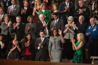 Michelle Obama at the 2015 State of the Union address. Gov. Dannel P. Malloy will sit with the first lady at the 2016 State of the Union address Tuesday.