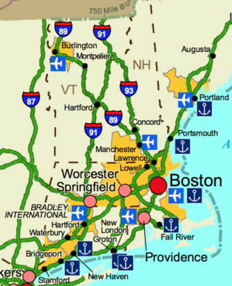 The U.S. Department of Justice says the New England High-INtensity Drug Trafficking Area includes 13 counties in six states, including Fairfield, New Haven and Hartford counties in Connecticut.