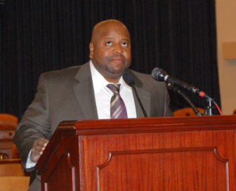 James Tillman at a press conference before attending Tuesday's State of the Union address.