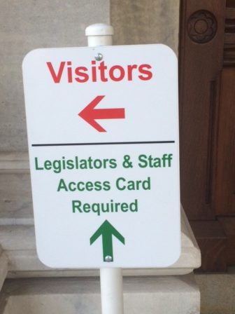 This Capitol doorway directs visitors to the only public entrance. Others do no.