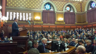 Gov. Dannel P. Malloy delivers his State of the State address to the opening session of the 2016 legislature.
