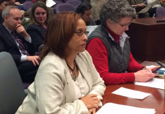 Rep. Toni Walker, left, and Sen. Beth Bye, co-chairs of the Appropriations Committee, prepare to take a vote on a labor contract with the UConn Professional Employees Association.
