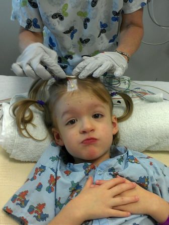 West Ann Tarricone of North Windham, who has hundreds of seizures per day.