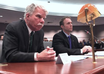 Chief State's Attorney Kevin Kane, left, and Farmington Police Chief Paul Melanson, right, testify.