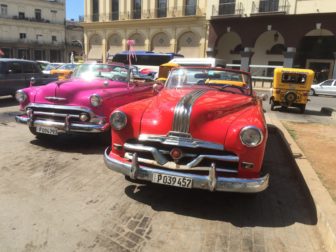 Vintage American cars in Havana last week prior to President Obama's arrival.
