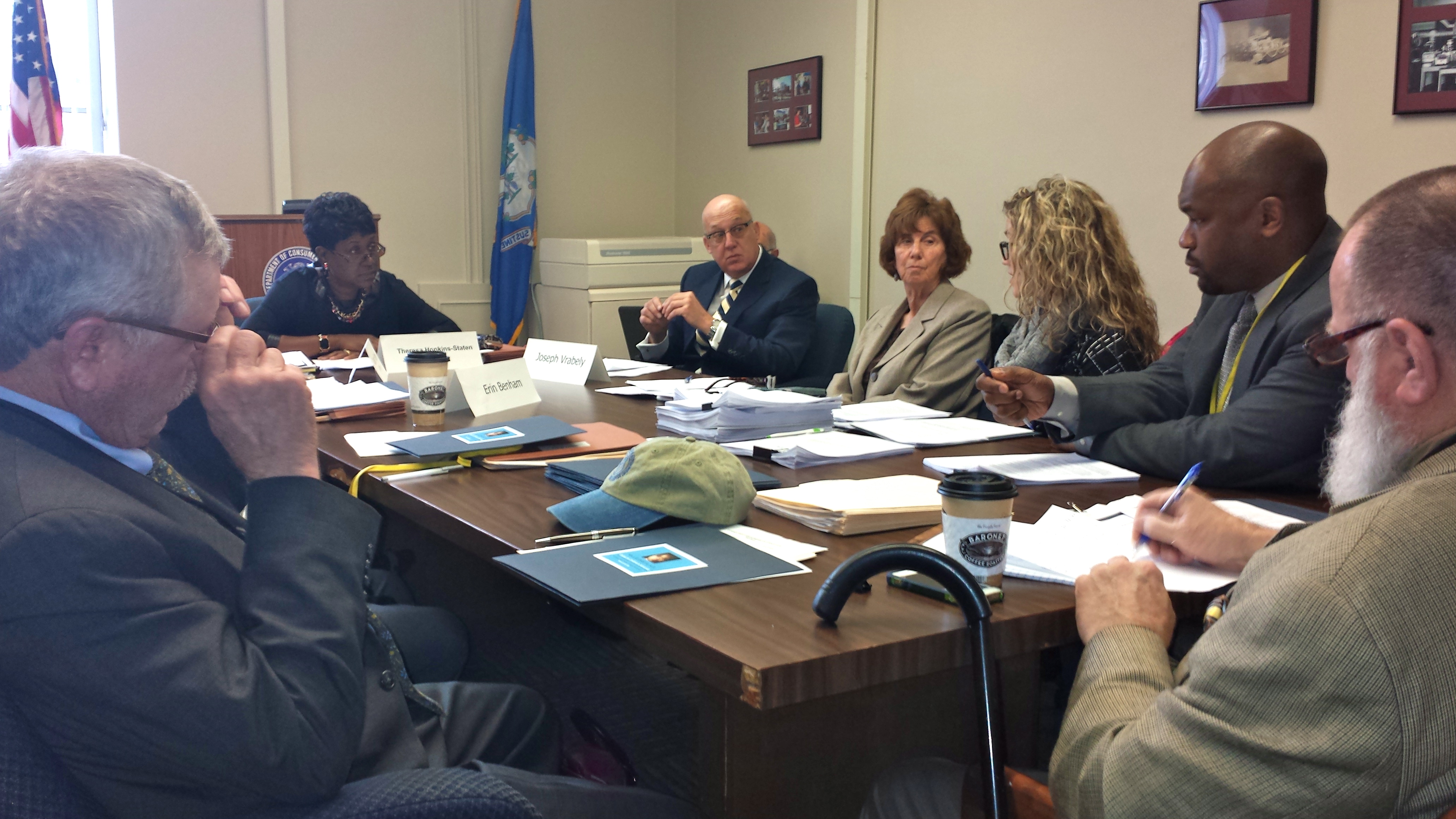 Attorneys from the Center for Children's Advocacy lobby a committee of the State Board of Education to set standards for the education expelled students receive.