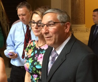 House Minority Leader Themis Klarides and Senate Minority Leader Len Fasano react to the Democrats' budget plan.