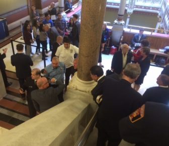 Firefighters came to the Capitol on Wednesday, but this time to thank legislators.