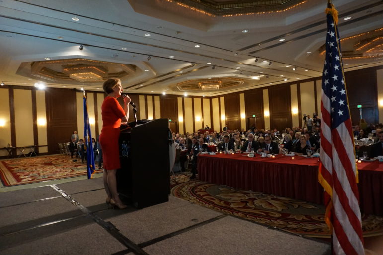 Carly Fiorina couldn't bring herself to mention Trump in a 30-minute speech.