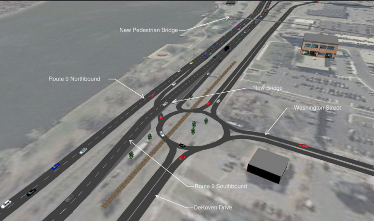 A DOT rendering of proposed improvements to the intersection of Rt. 9 and Washington Street in Middletown.