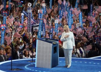 Hillary Clinton at the Democratic National Convention.
