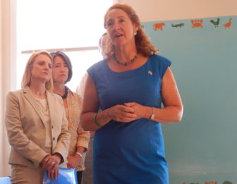 U.S. Rep. Elizabeth Esty speaks about ending homelessness at a press conference in Waterbury Tuesday.