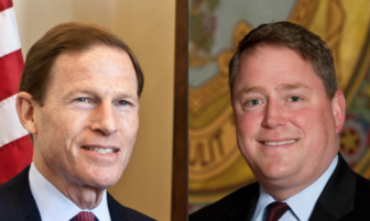 Sen. Richard Blumenthal, left, and State Rep. Dan Carter.