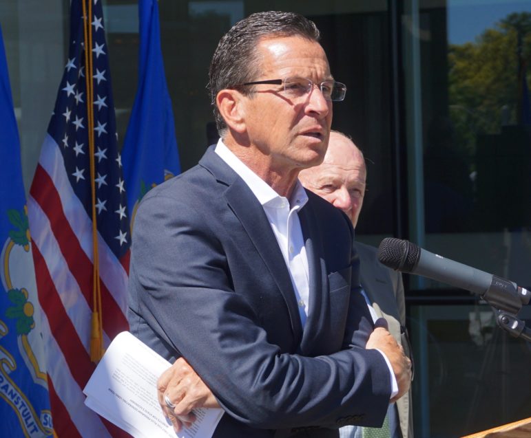 Gov. Dannel P. Malloy takes questions about his administration's economic development policies.