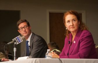 Republican Clay Cope and U.S. Rep. Elizabeth Esty, D-5th District.