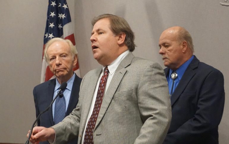 From left, Joseph I. Lieberman, Austin Tighe and Richard Vesky.