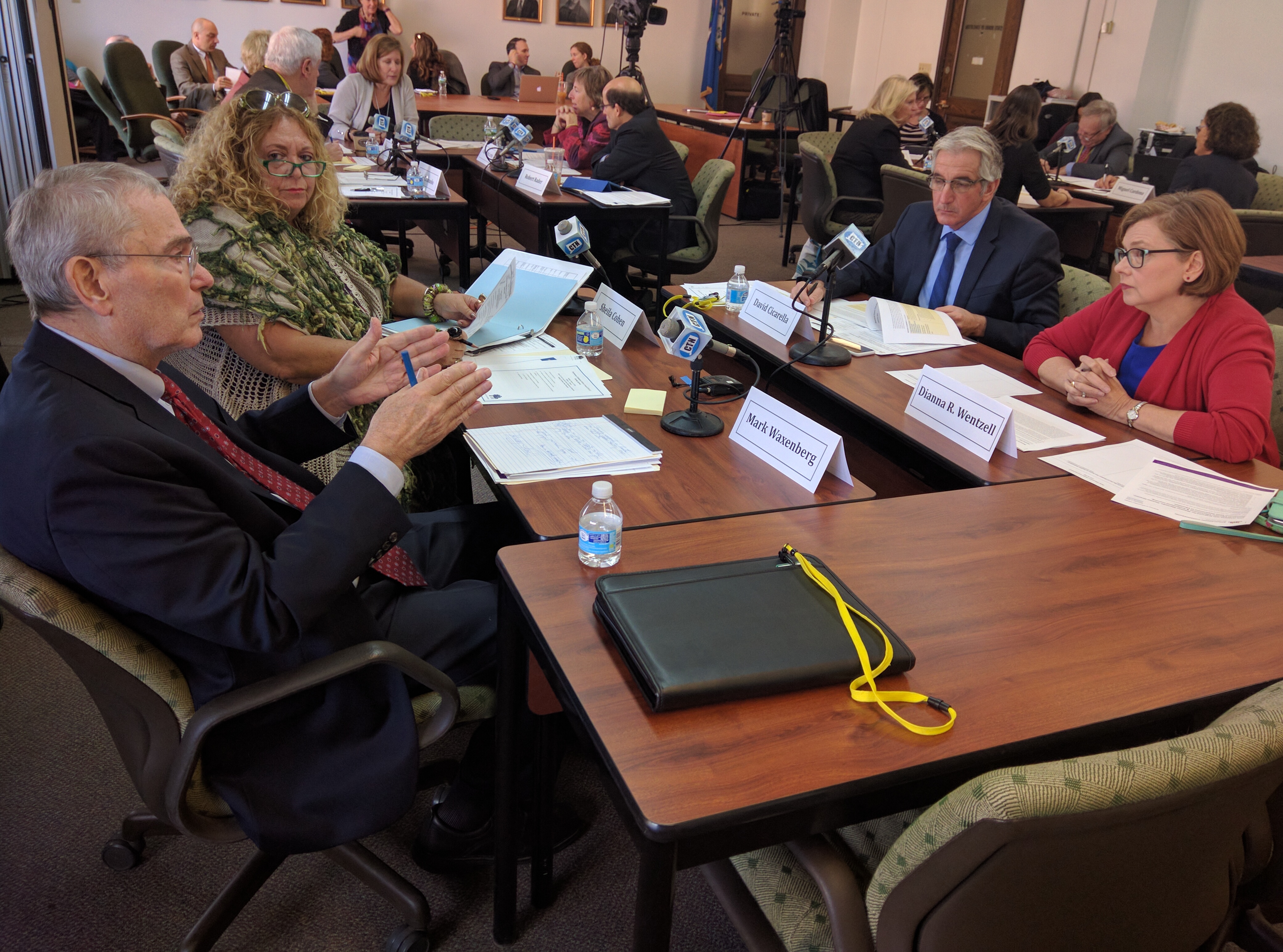 Teacher union leaders talk with Education Commissioner Dianna Wentzell about next steps for teacher evaluations