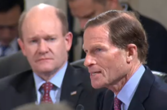 Sen. Richard Blumenthal questions Sen. Jeff Sessions during confirmation hearings on Sessions' nomination as attorney general.