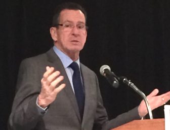 Malloy speaks to members of the Council of Small Towns.