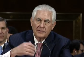 Secretary of state nominee Rex Tillerson answers questions during his confirmation hearing before the Senate Foreign Relations Committee.