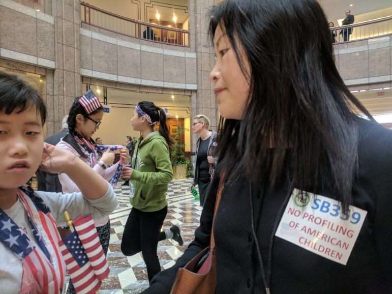 Claire Liao, a 10 year old from Fairfield, with Ming Li, a mother of two from South Windsor.