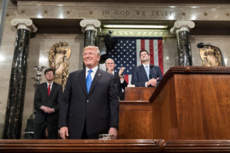 President Trump delivering the State of the Union address last year.