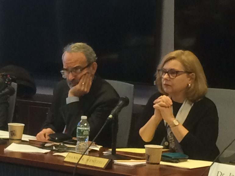 Connecticut Board of Education Chairman Allan Taylor and Education Commissioner Dianna Wentzell at Wednesday's meeting.