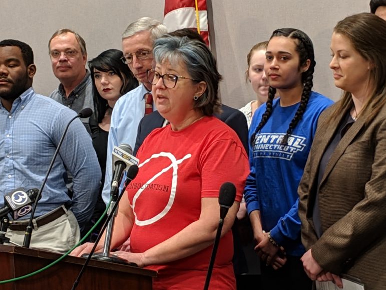 Elle Van Dermark, a faculty member at Asnuntuck Community College, said spoke out against the consolidation, asking Gov. Ned Lamont to "stand up and step in."